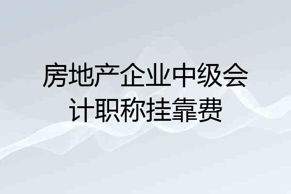 房地产企业中级会计职称挂靠费