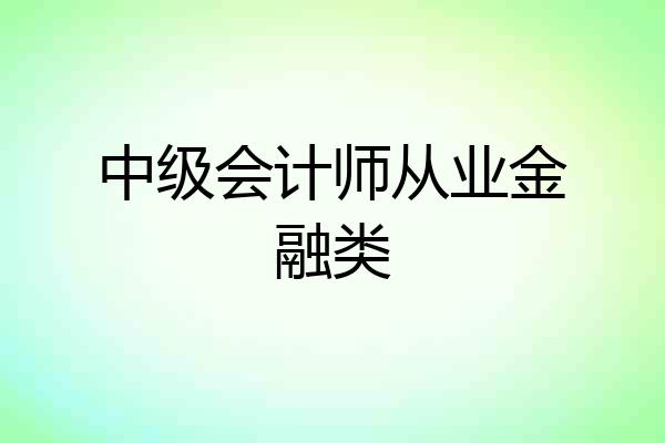 中级会计师从业金融类
