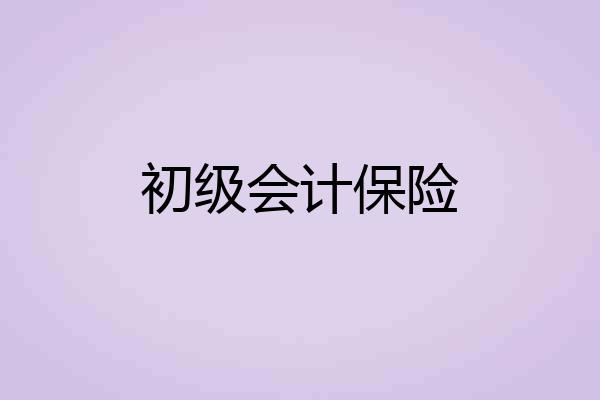 初级会计保险