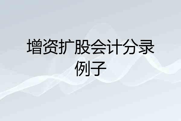 增资扩股会计分录例子