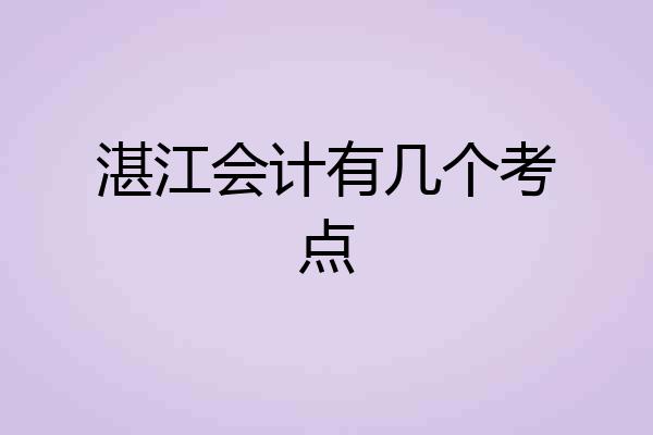 湛江会计有几个考点