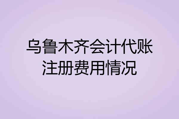 乌鲁木齐会计代账注册费用情况