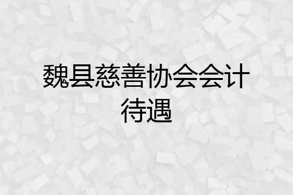 魏县慈善协会会计待遇