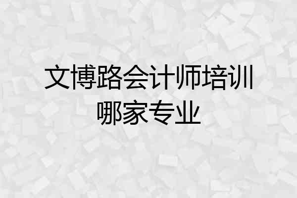 文博路会计师培训哪家专业