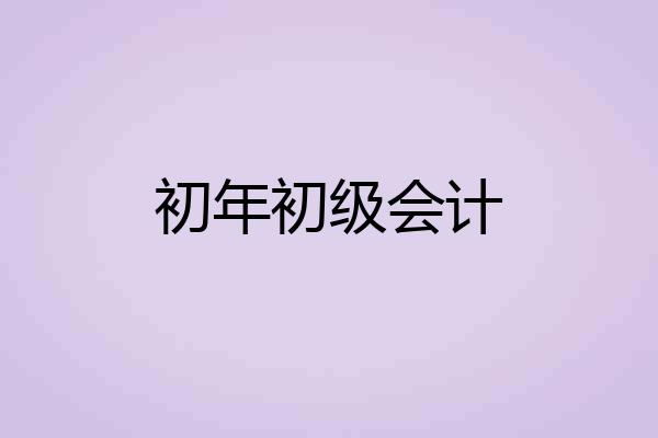 初年初级会计
