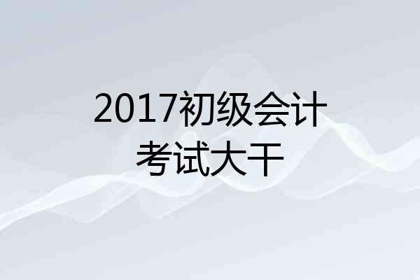 2017初级会计考试大干