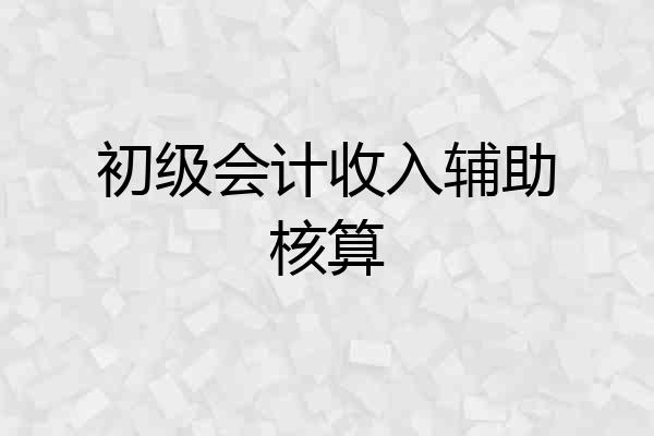 初级会计收入辅助核算