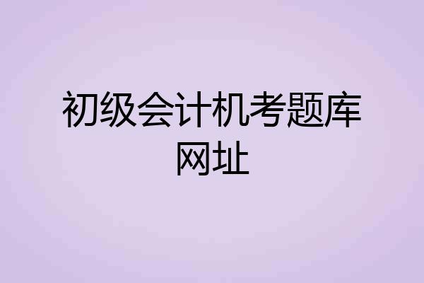 初级会计机考题库网址