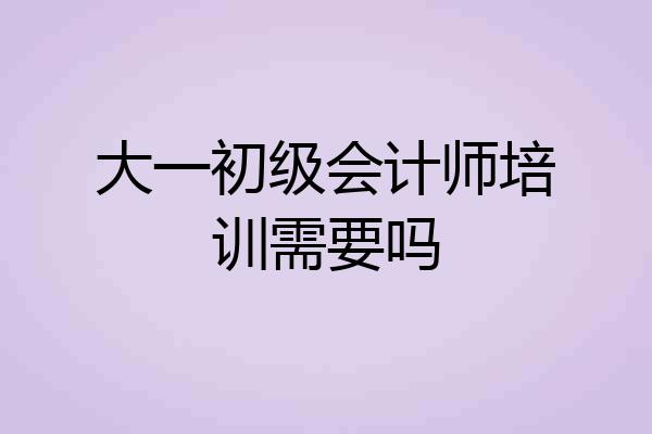 大一初级会计师培训需要吗