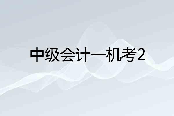 中级会计一机考2