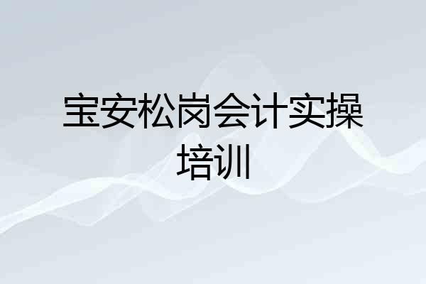 宝安松岗会计实操培训