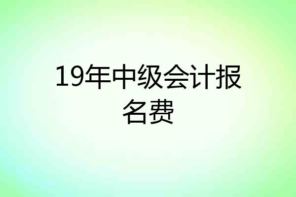 19年中级会计报名费