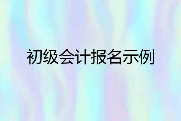 初级会计报名示例