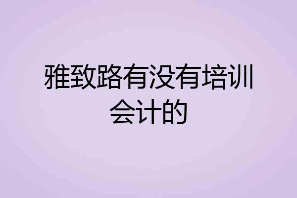 雅致路有没有培训会计的