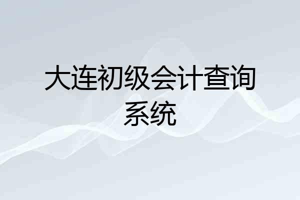 大连初级会计查询系统
