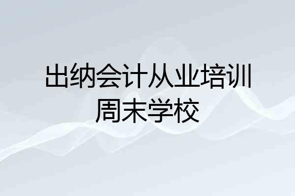 出纳会计从业培训周末学校