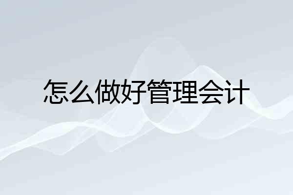怎么做好管理会计
