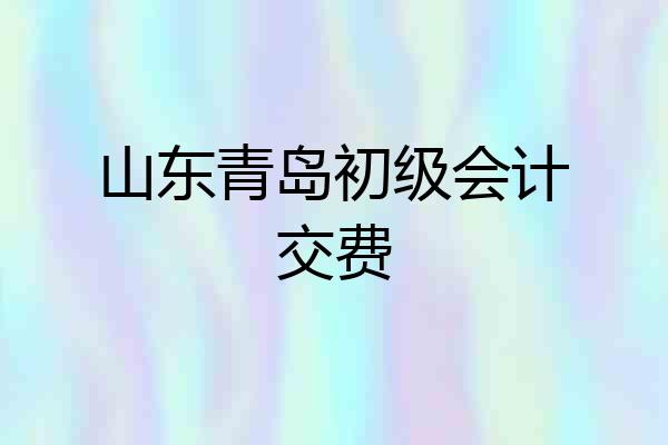 山东青岛初级会计交费