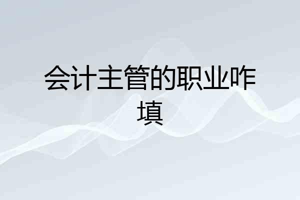 会计主管的职业咋填