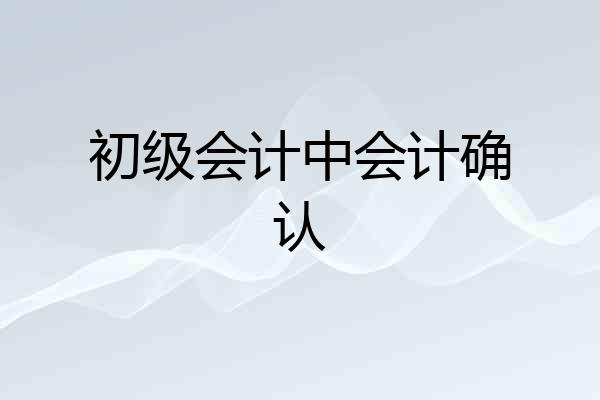 初级会计中会计确认
