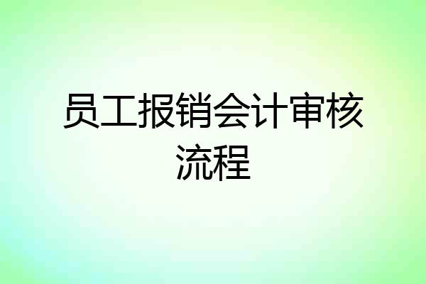 员工报销会计审核流程