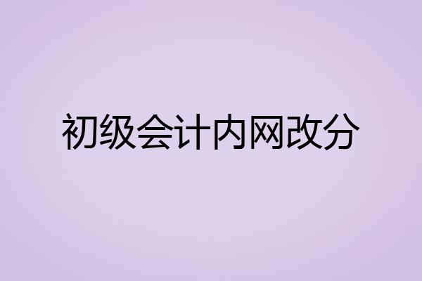 初级会计内网改分