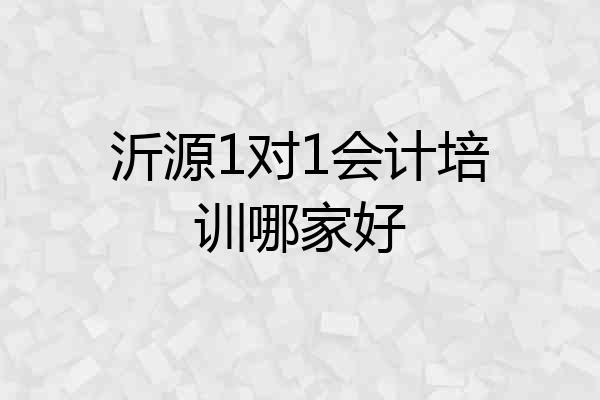沂源1对1会计培训哪家好