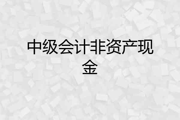 中级会计非资产现金