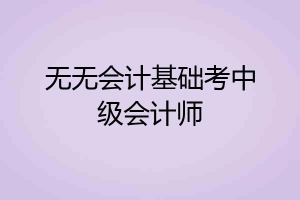 无无会计基础考中级会计师