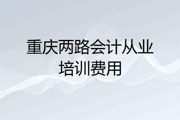 重庆两路会计从业培训费用