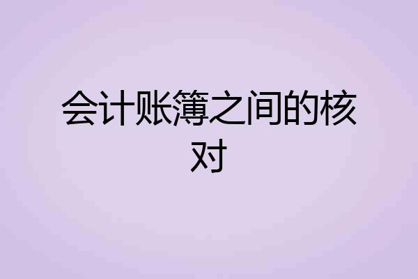 会计账簿之间的核对