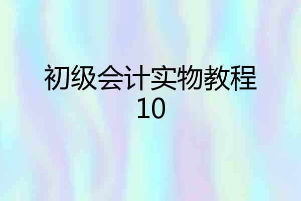 初级会计实物教程10