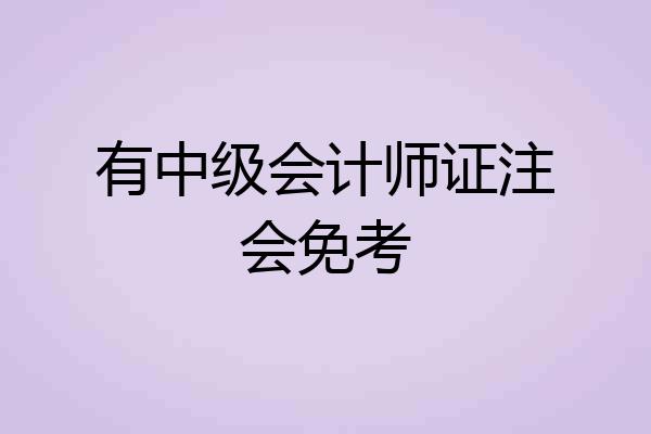 有中级会计师证注会免考