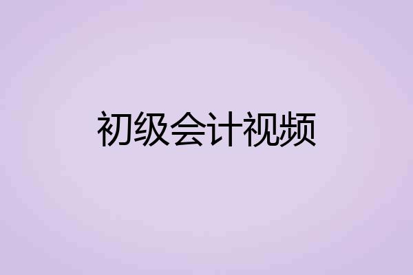 初级会计视频