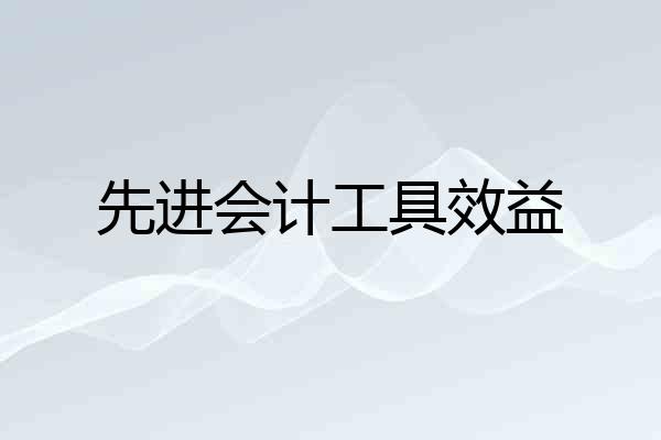 先进会计工具效益