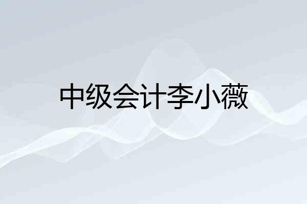 中级会计李小薇