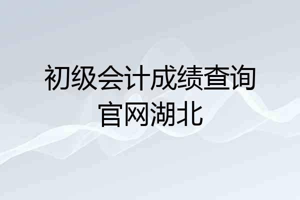 初级会计成绩查询官网湖北