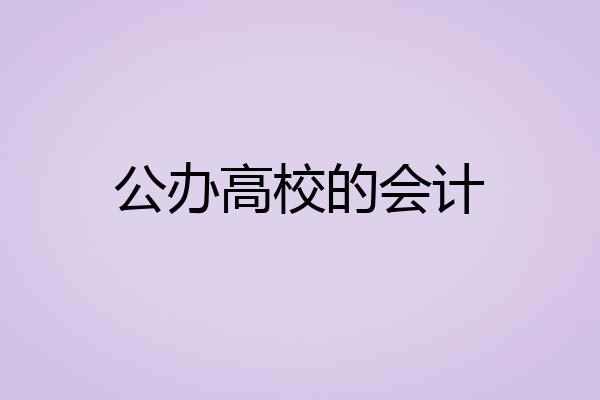 公办高校的会计