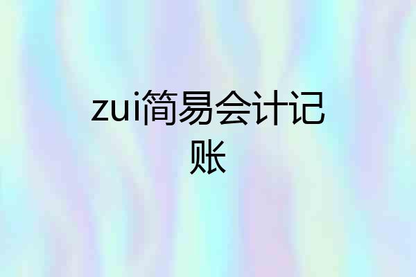 zui简易会计记账
