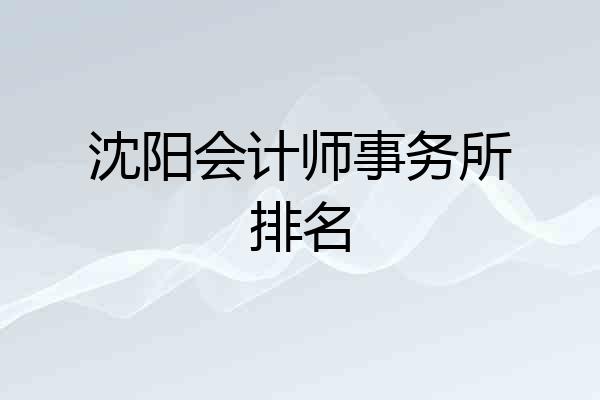 沈阳会计师事务所排名