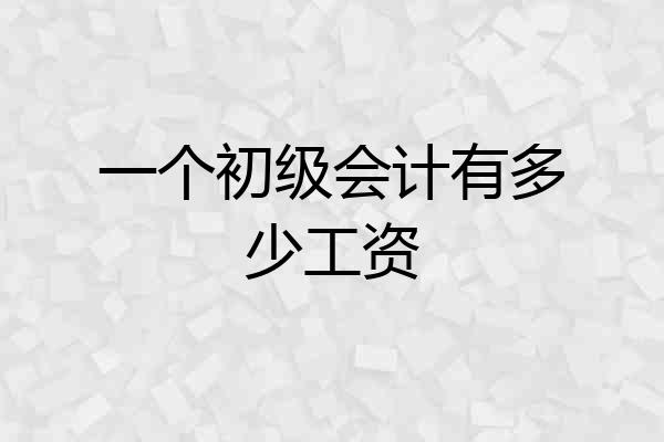 一个初级会计有多少工资