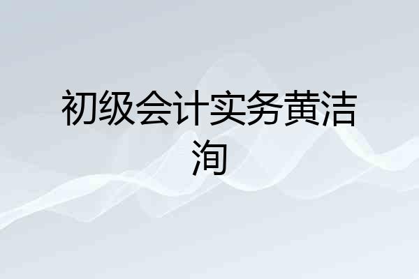 初级会计实务黄洁洵