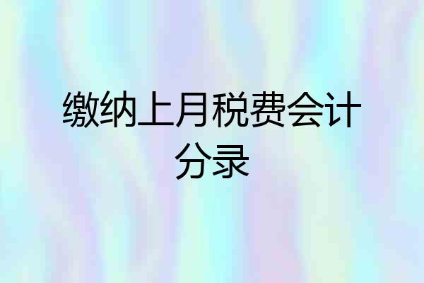 缴纳上月税费会计分录
