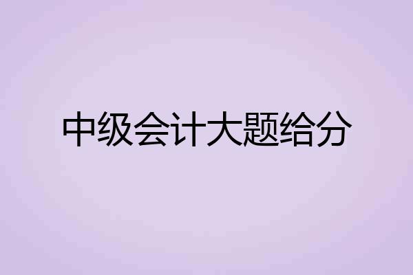 中级会计大题给分