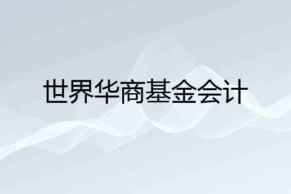 世界华商基金会计