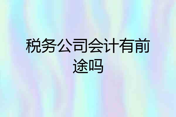 税务公司会计有前途吗