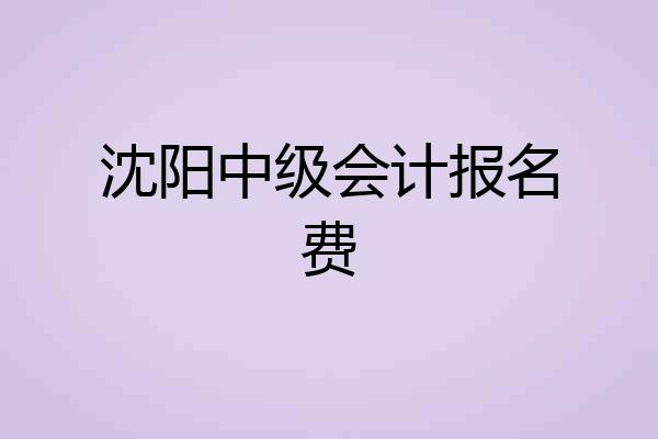 沈阳中级会计报名费