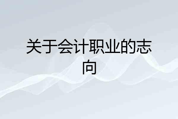 关于会计职业的志向