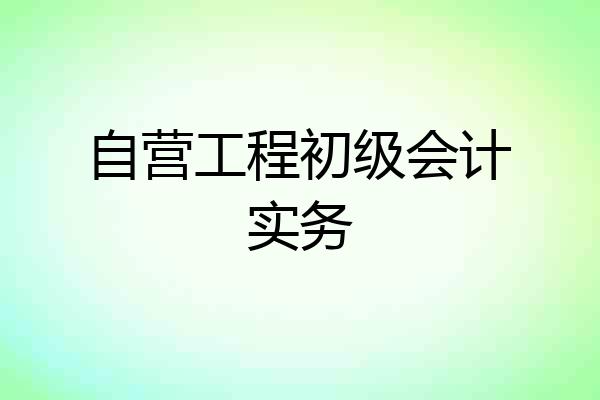自营工程初级会计实务