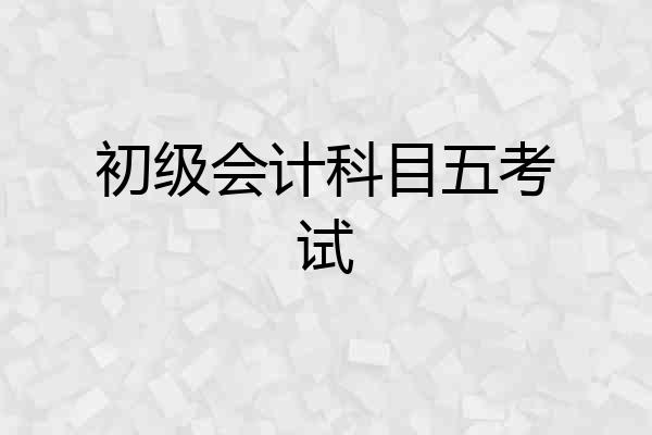 初级会计科目五考试